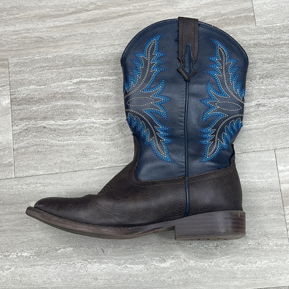 Roper Billy Square Toe Cowboy Boots Kids Size 1 - Picture 6 of 10
